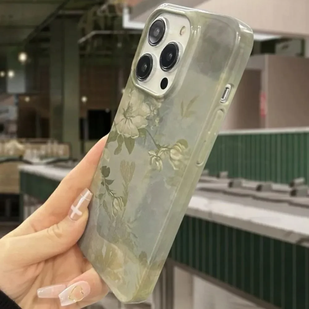 3for$20 NEW Shiny & Textured Lotus Pattern Phone Case iPhone 15 pro max